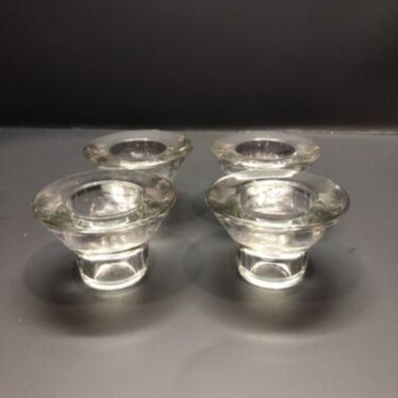 IKEA Hagberg Reversible Glass Tealight & Taper/Votive Candle Holders Set 4 - Picture 2 of 5